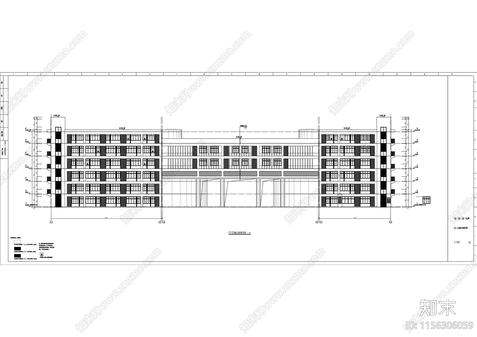 中学全套建筑cad施工图下载【ID:1156306059】