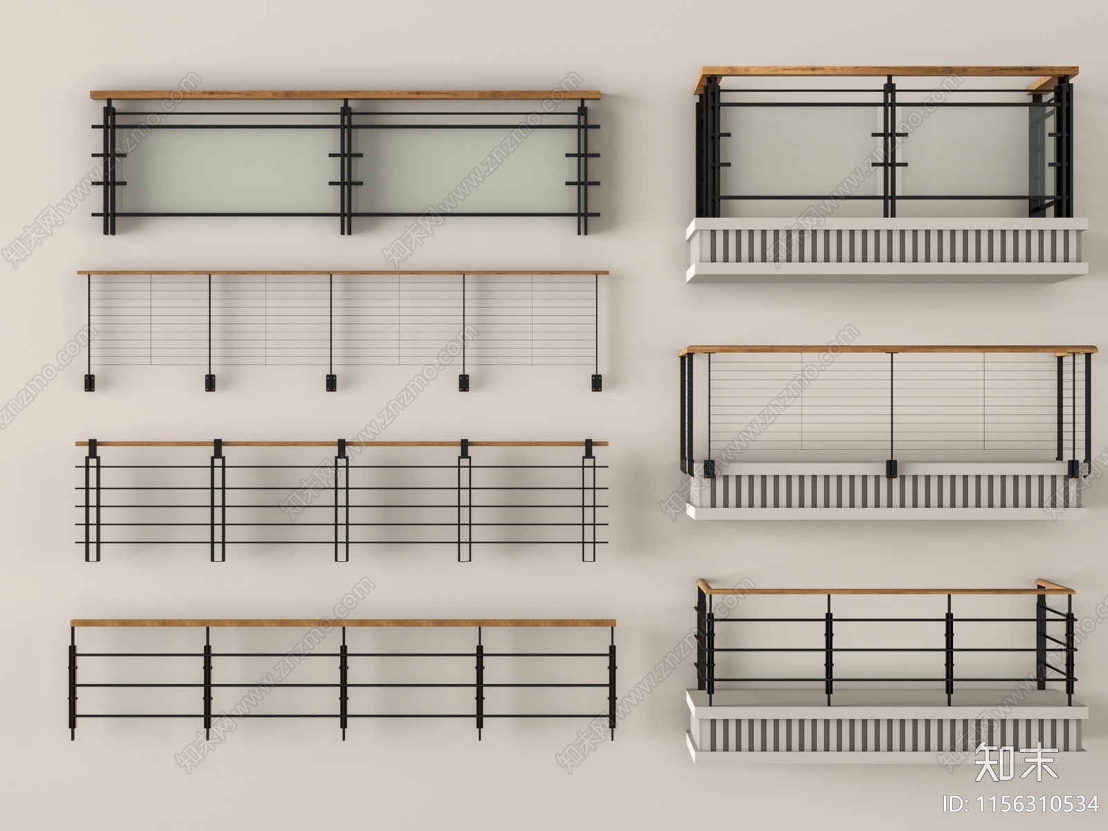 现代栏杆3D模型下载【ID:1156310534】
