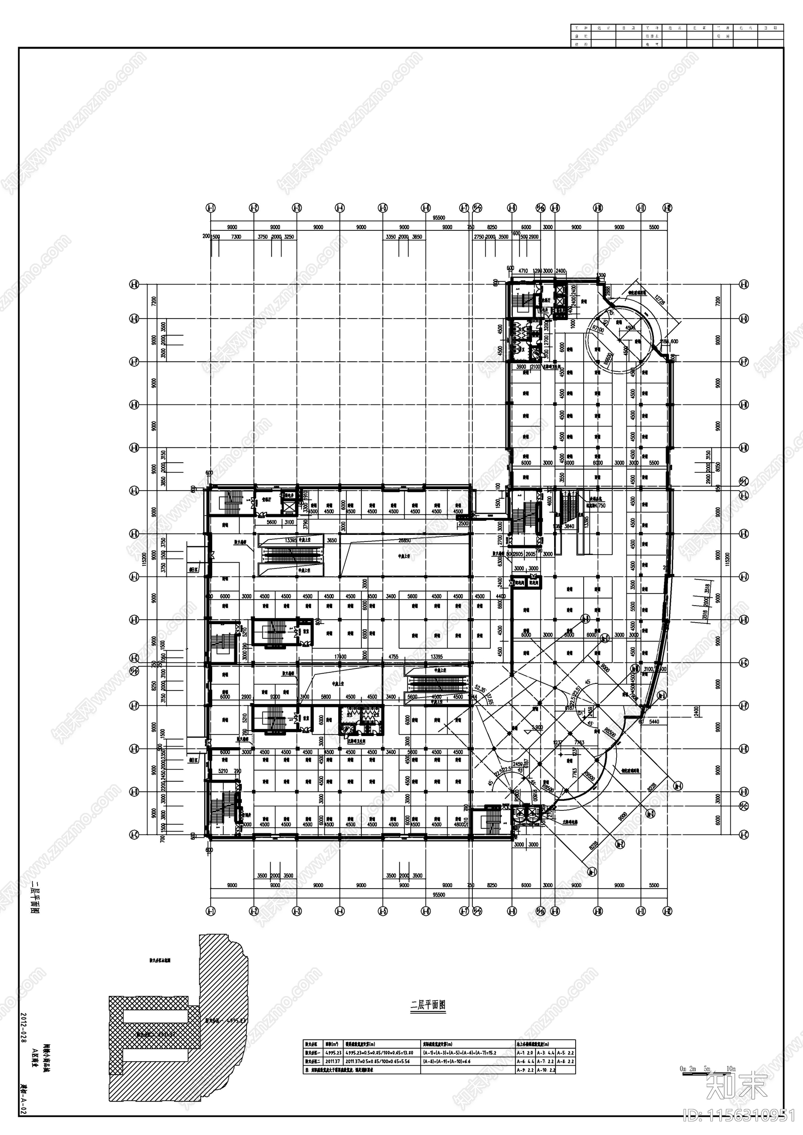 某五层现代风格商业大楼建筑cad施工图下载【ID:1156310951】