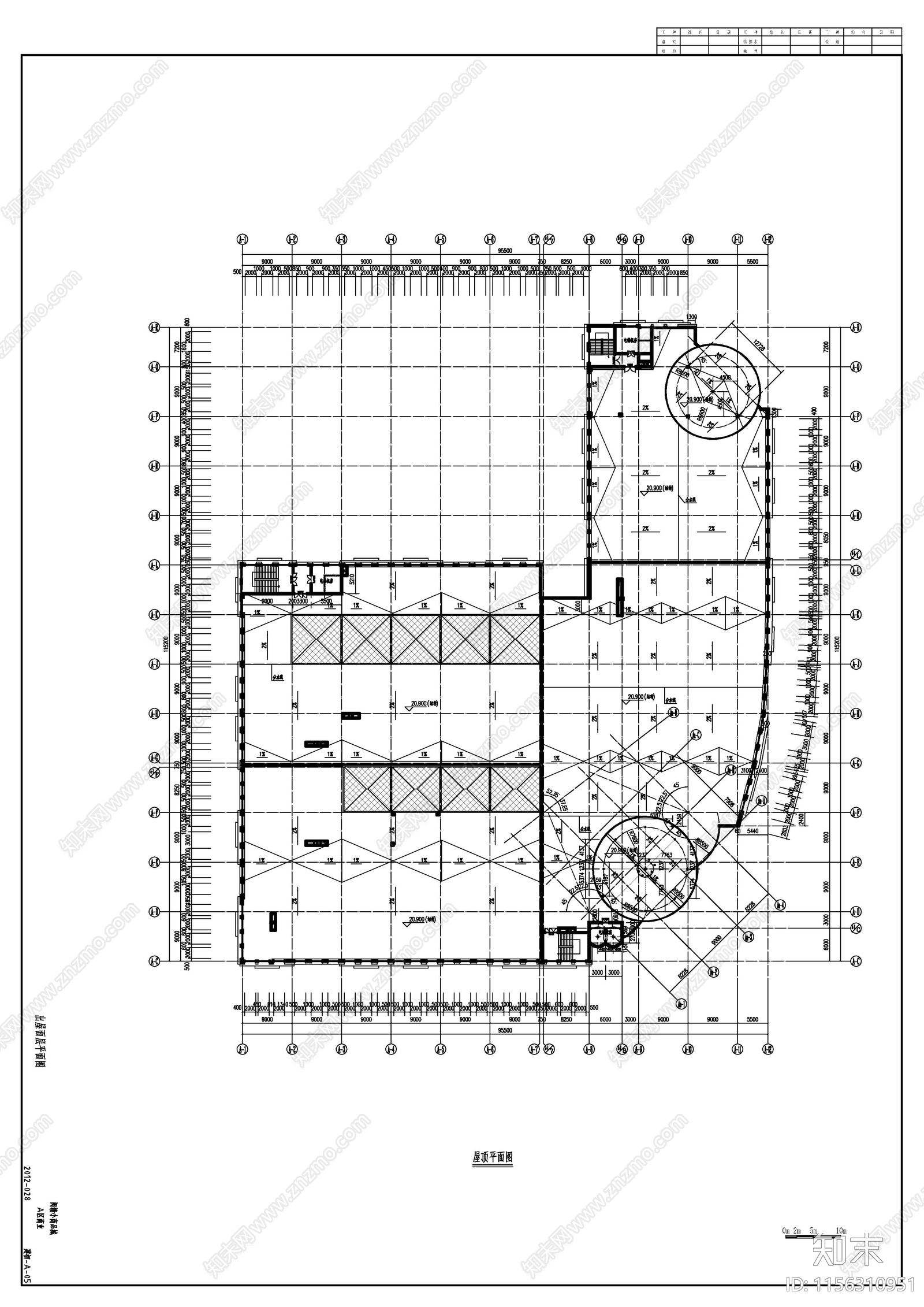 某五层现代风格商业大楼建筑cad施工图下载【ID:1156310951】