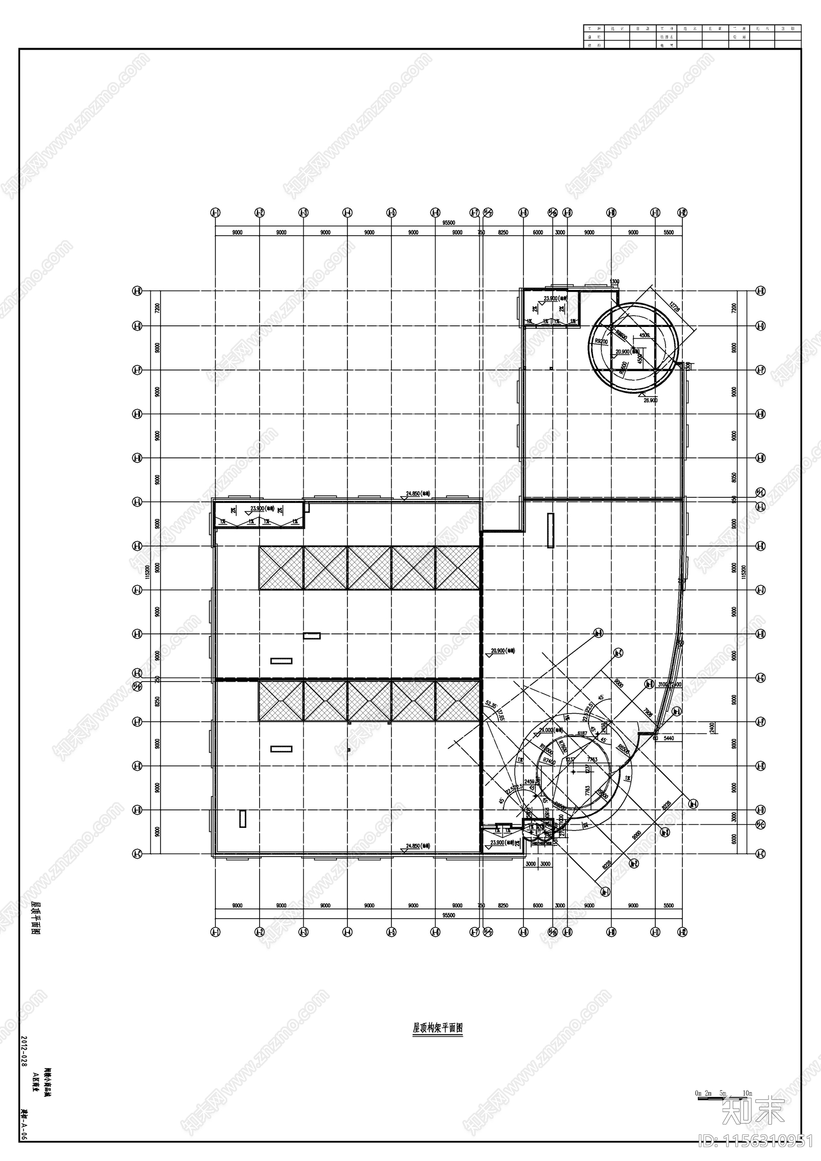 某五层现代风格商业大楼建筑cad施工图下载【ID:1156310951】