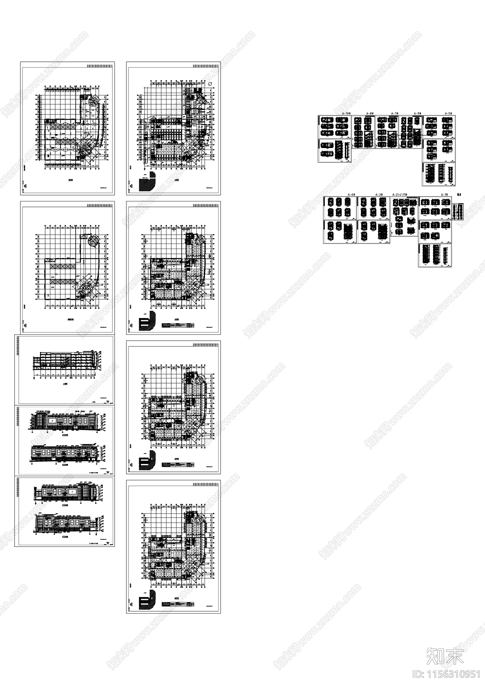 某五层现代风格商业大楼建筑cad施工图下载【ID:1156310951】