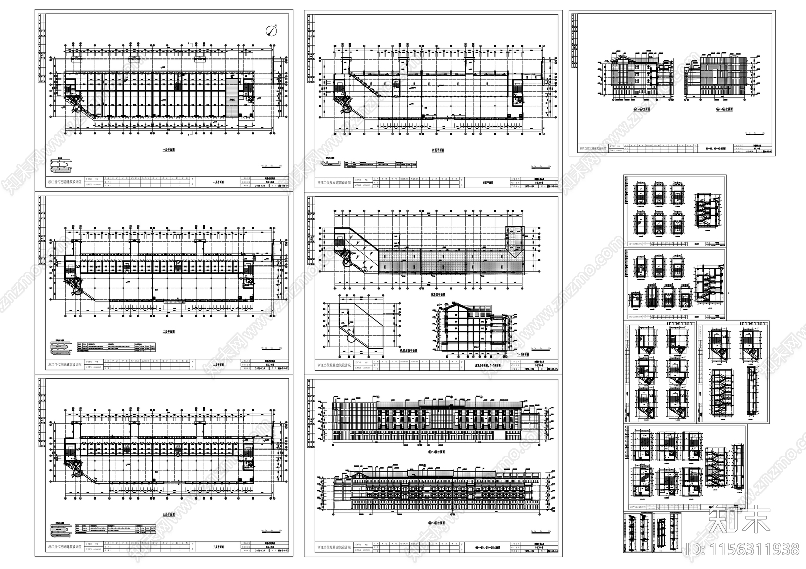 多层现代中式风格商业街建施图cad施工图下载【ID:1156311938】