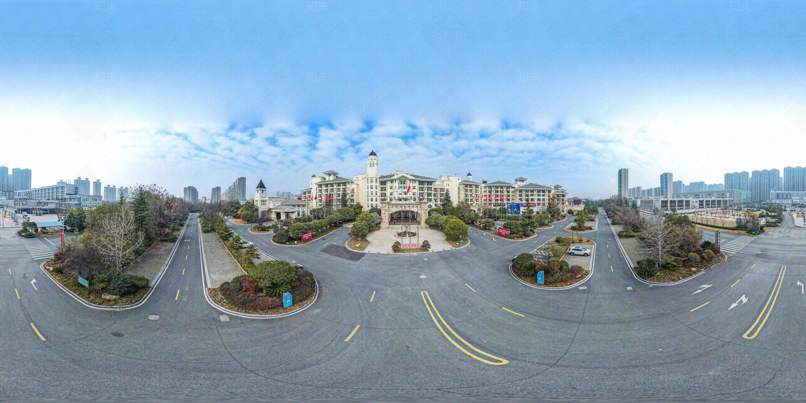 HDR城市小区社区广场全景贴图下载【ID:1156312561】