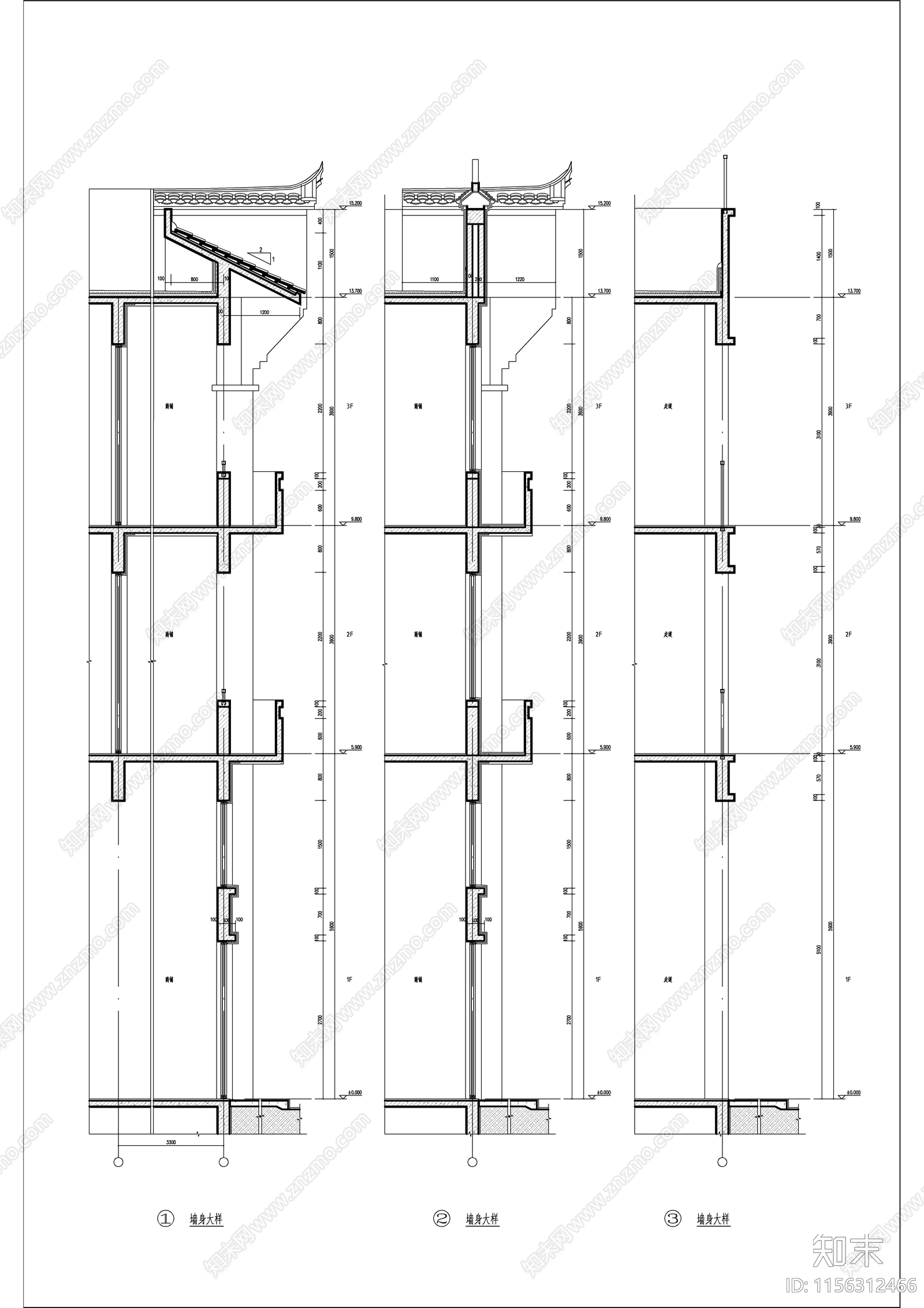 某多层小商品商业街建cad施工图下载【ID:1156312466】