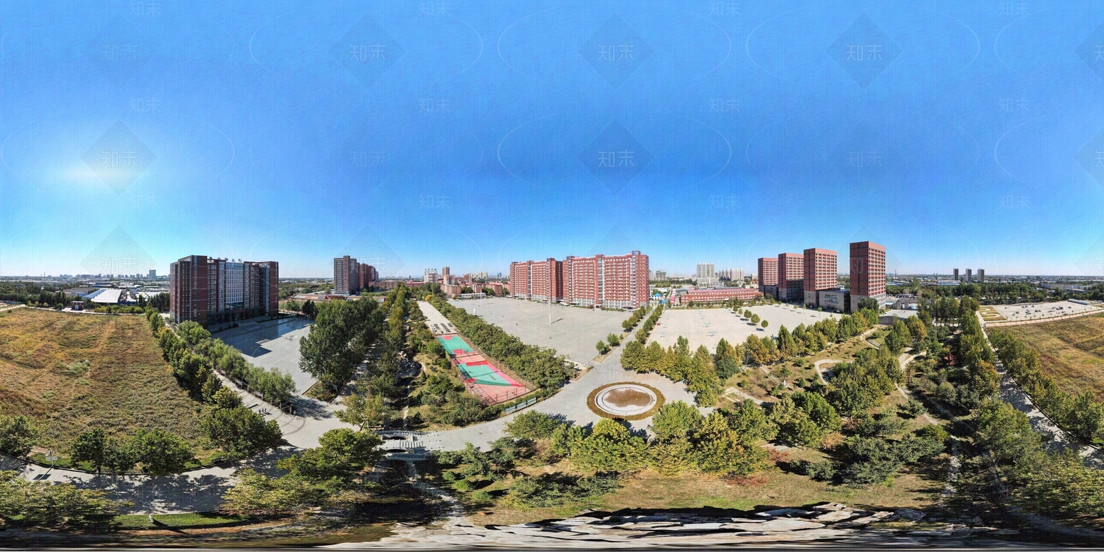HDR城市小区社区广场全景贴图下载【ID:1156314086】
