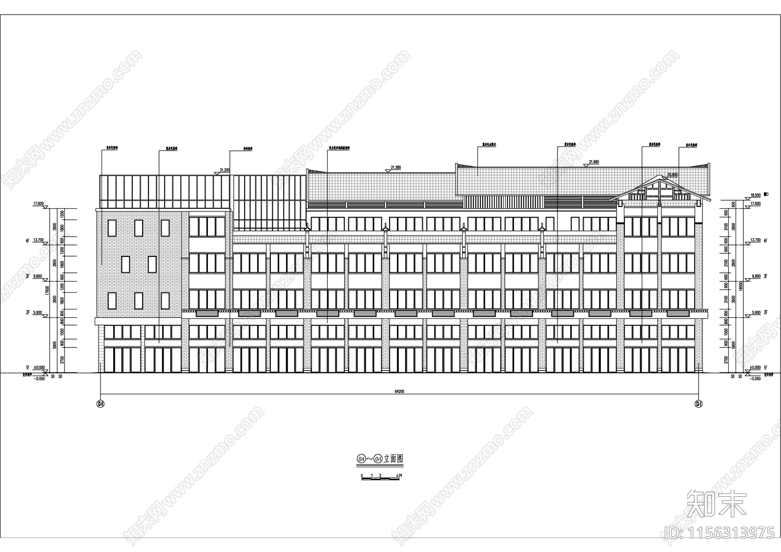 多层商贸中心建施图cad施工图下载【ID:1156313975】