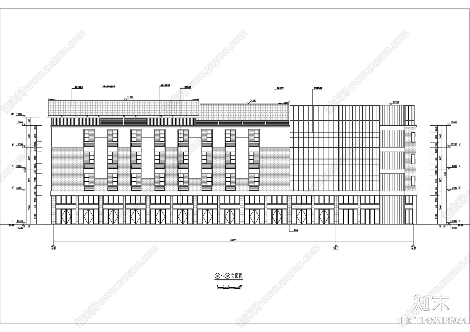 多层商贸中心建施图cad施工图下载【ID:1156313975】