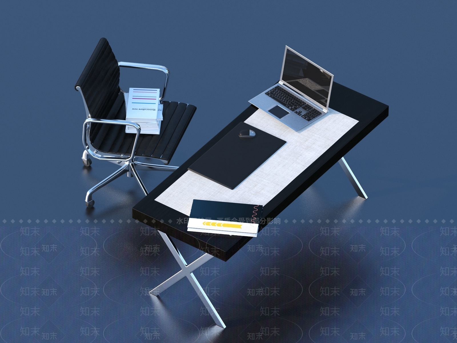 现代办公桌椅3D模型下载【ID:1156314431】