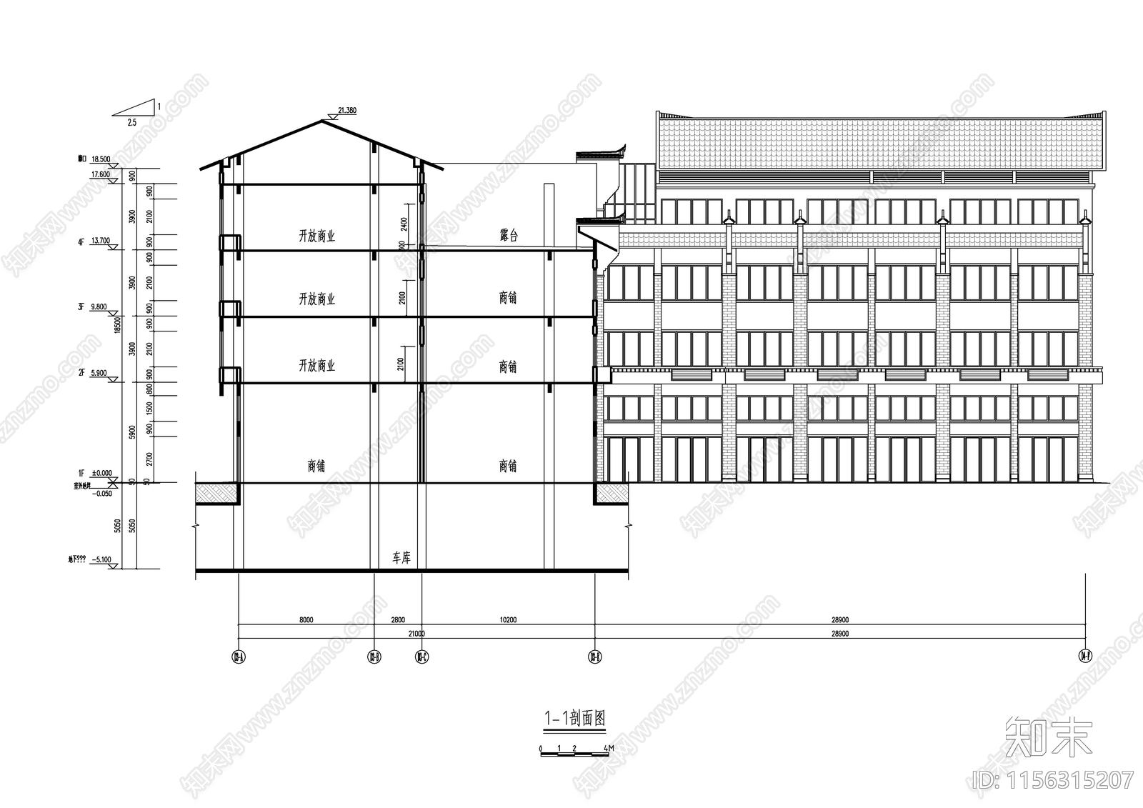 L型商业街建施图cad施工图下载【ID:1156315207】