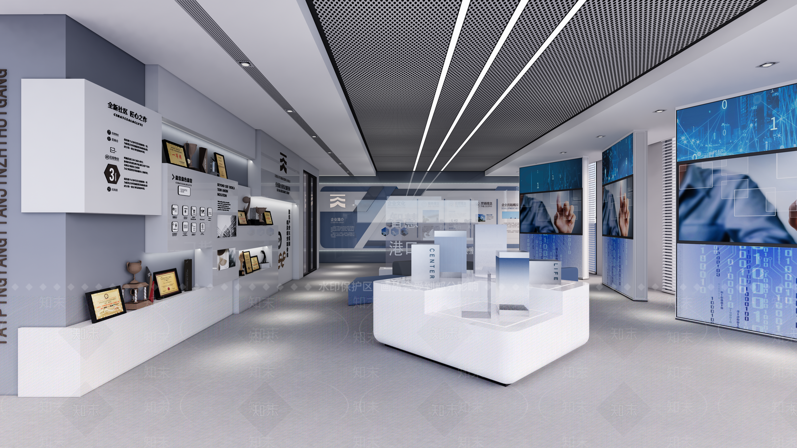 现代科技港口展厅SU模型下载【ID:1156632792】