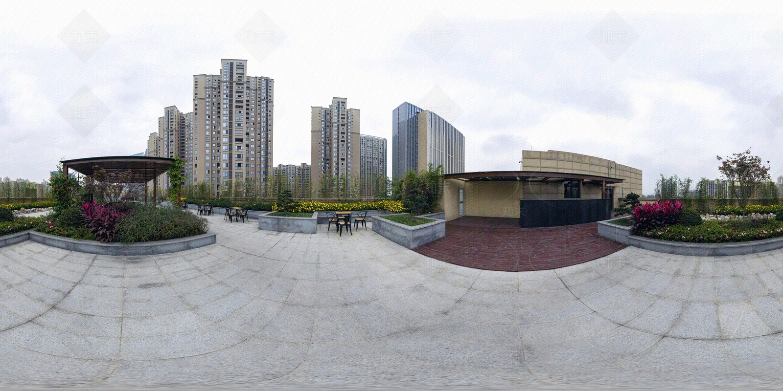 HDR城市小区社区广场全景贴图下载【ID:1156316876】