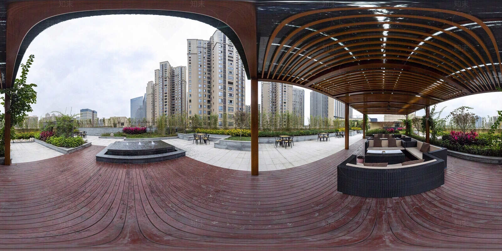 HDR城市小区社区广场全景贴图下载【ID:1156317139】