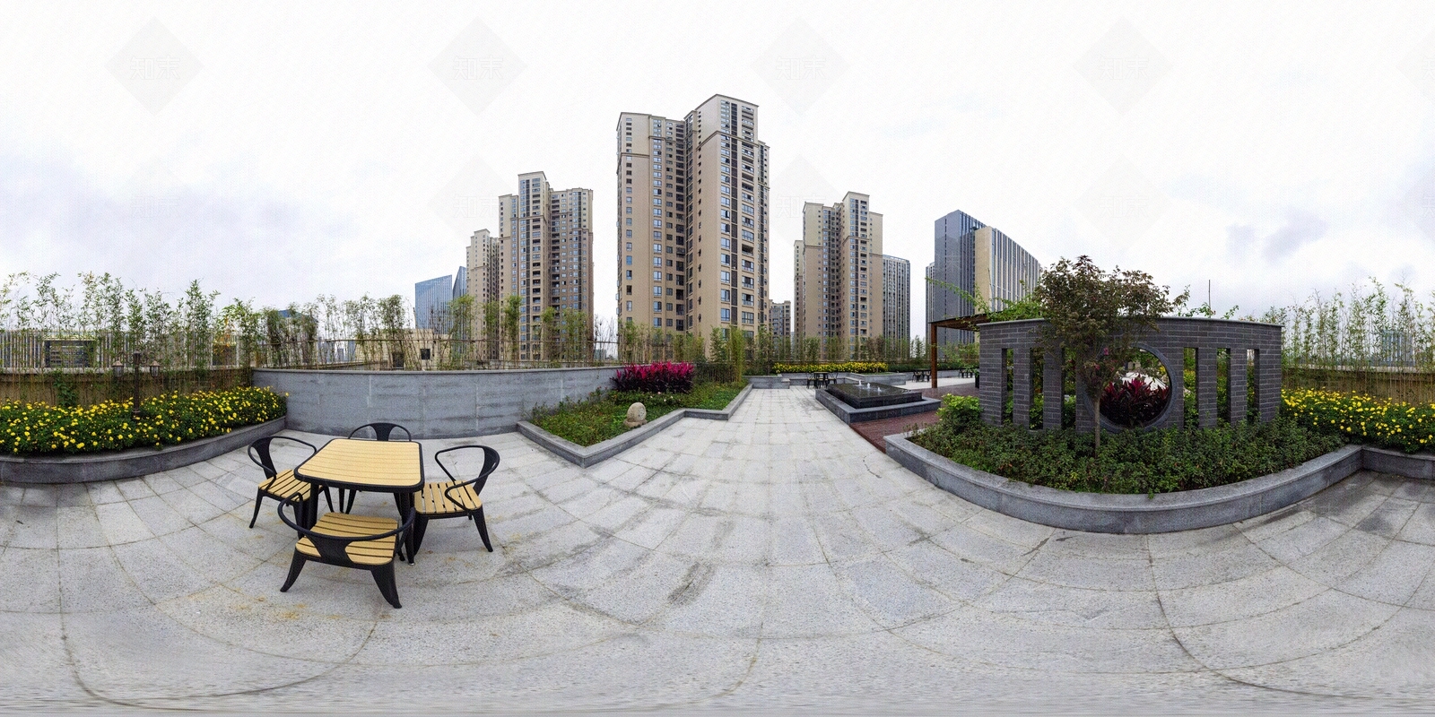 HDR城市小区社区广场全景贴图下载【ID:1156317221】
