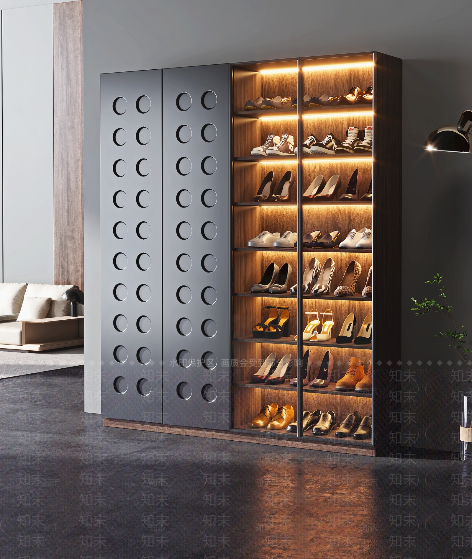 现代风格鞋柜SU模型下载【ID:1156317985】