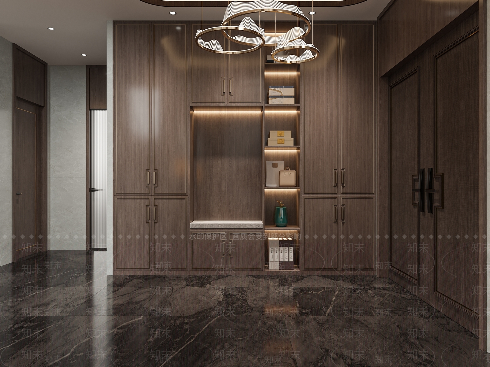 新中式门厅鞋柜3D模型下载【ID:1156318574】