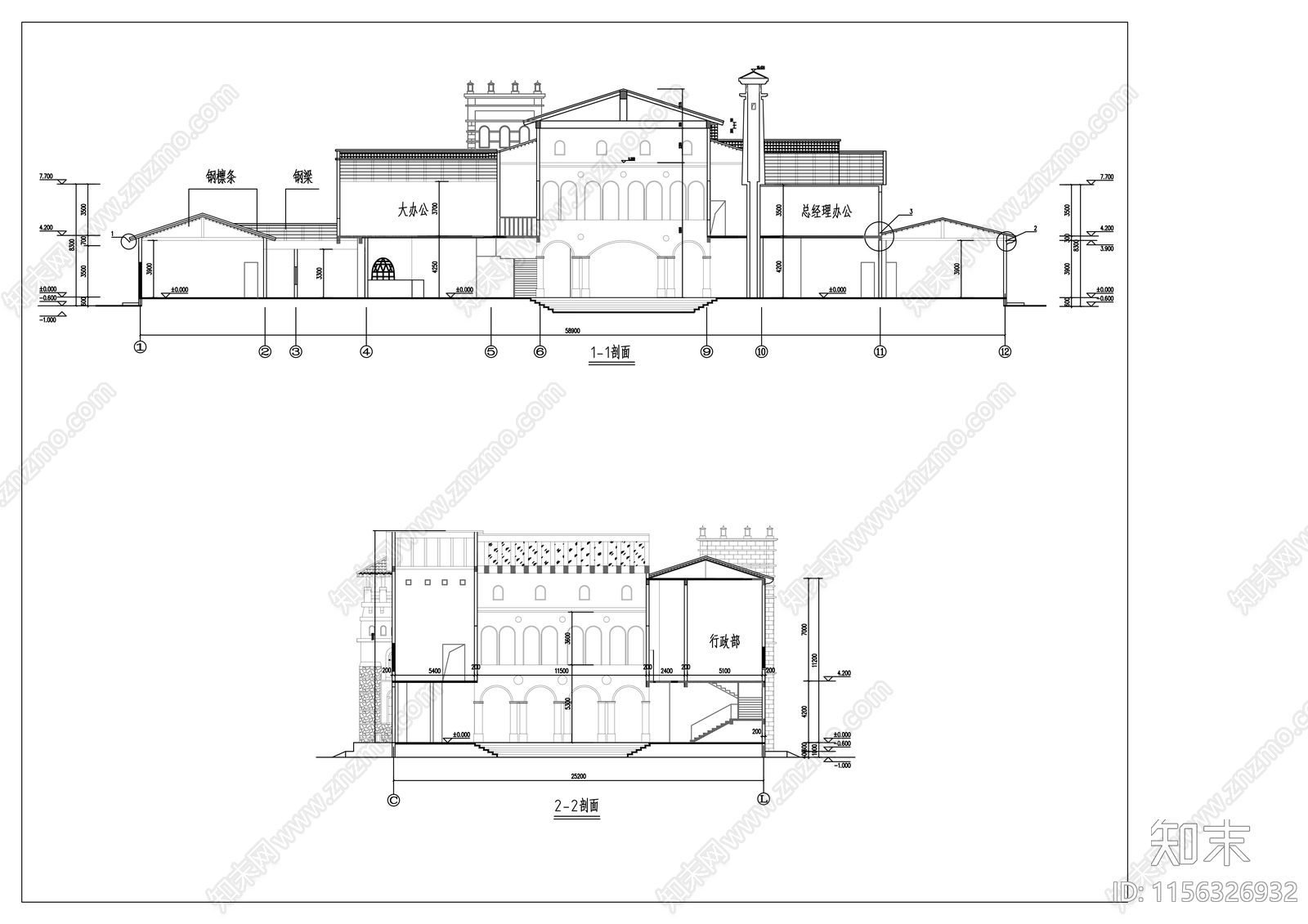 二层接待中心建筑设计图cad施工图下载【ID:1156326932】