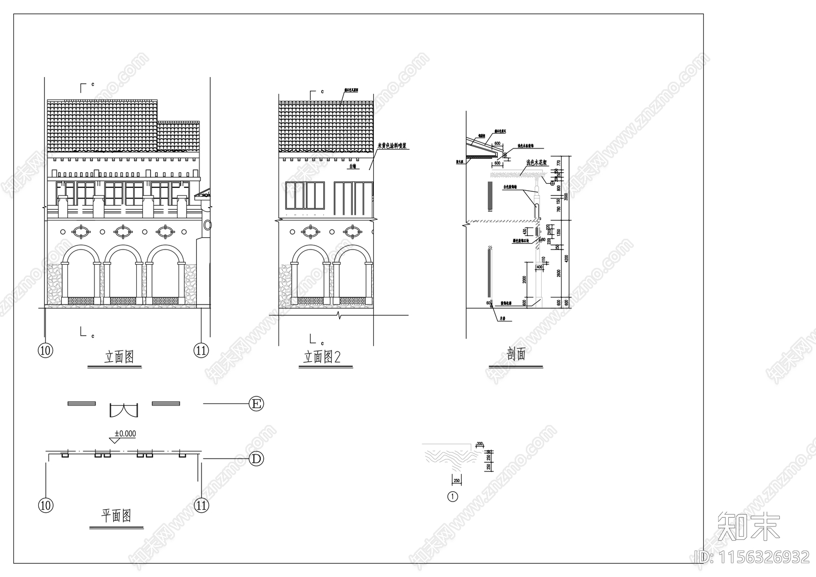 二层接待中心建筑设计图cad施工图下载【ID:1156326932】