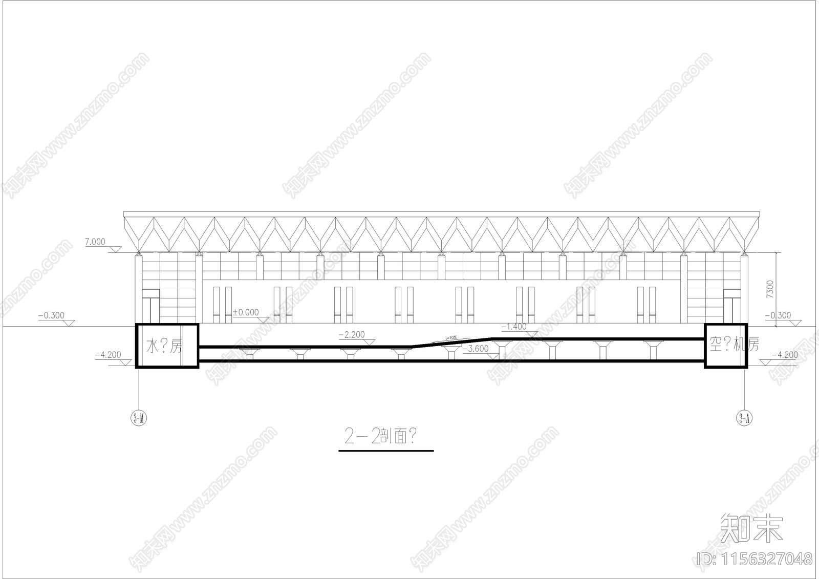 2层3819平米游泳馆体育馆建筑设计图cad施工图下载【ID:1156327048】