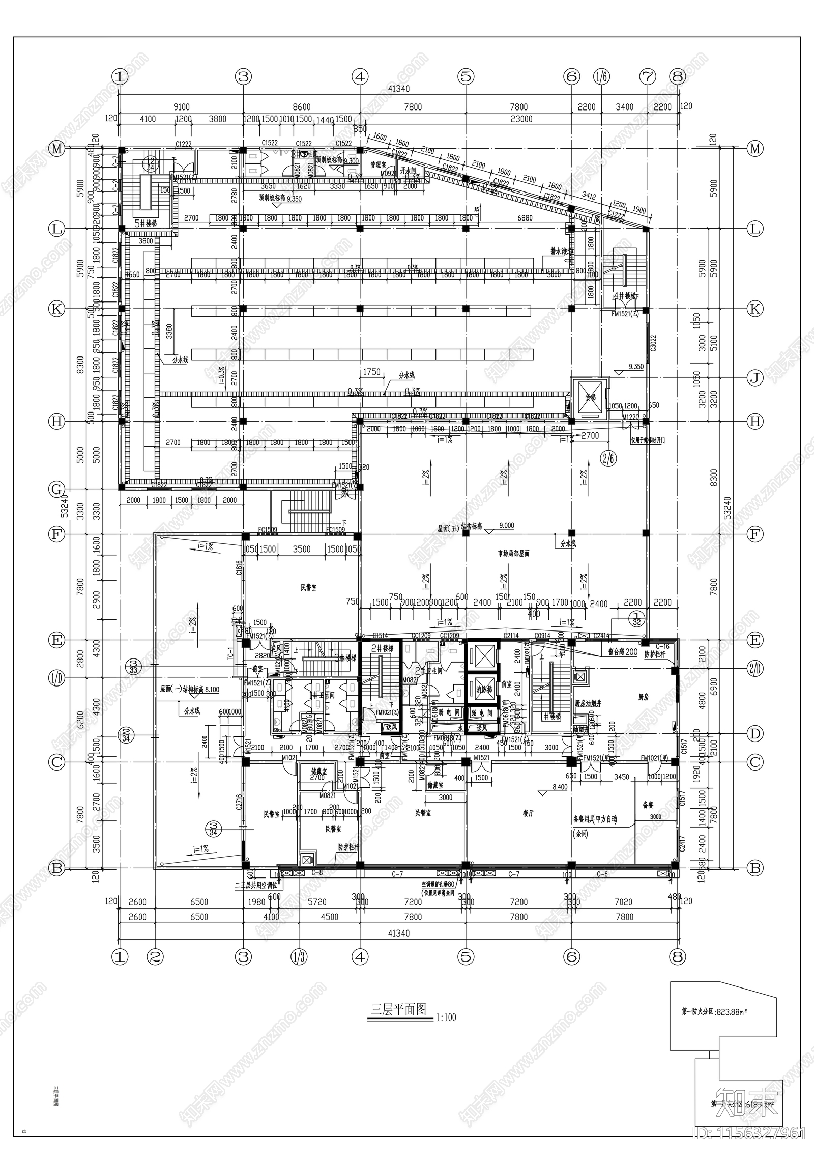 街道社区菜市场cad施工图下载【ID:1156327961】