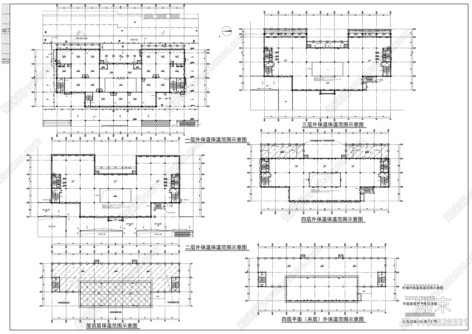 商业广场四层商业用房建筑cad施工图下载【ID:1156328331】