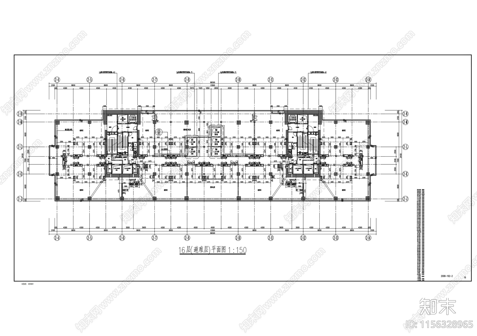 五十四层超高层综合体建筑设计方案cad施工图下载【ID:1156328965】