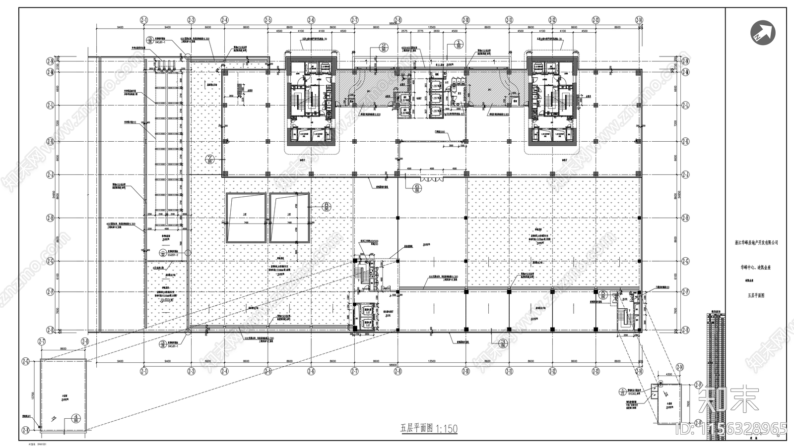 五十四层超高层综合体建筑设计方案cad施工图下载【ID:1156328965】