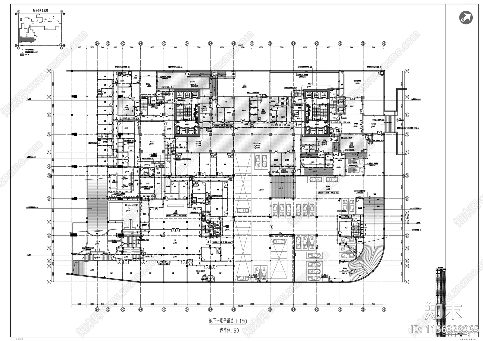 五十四层超高层综合体建筑设计方案cad施工图下载【ID:1156328965】