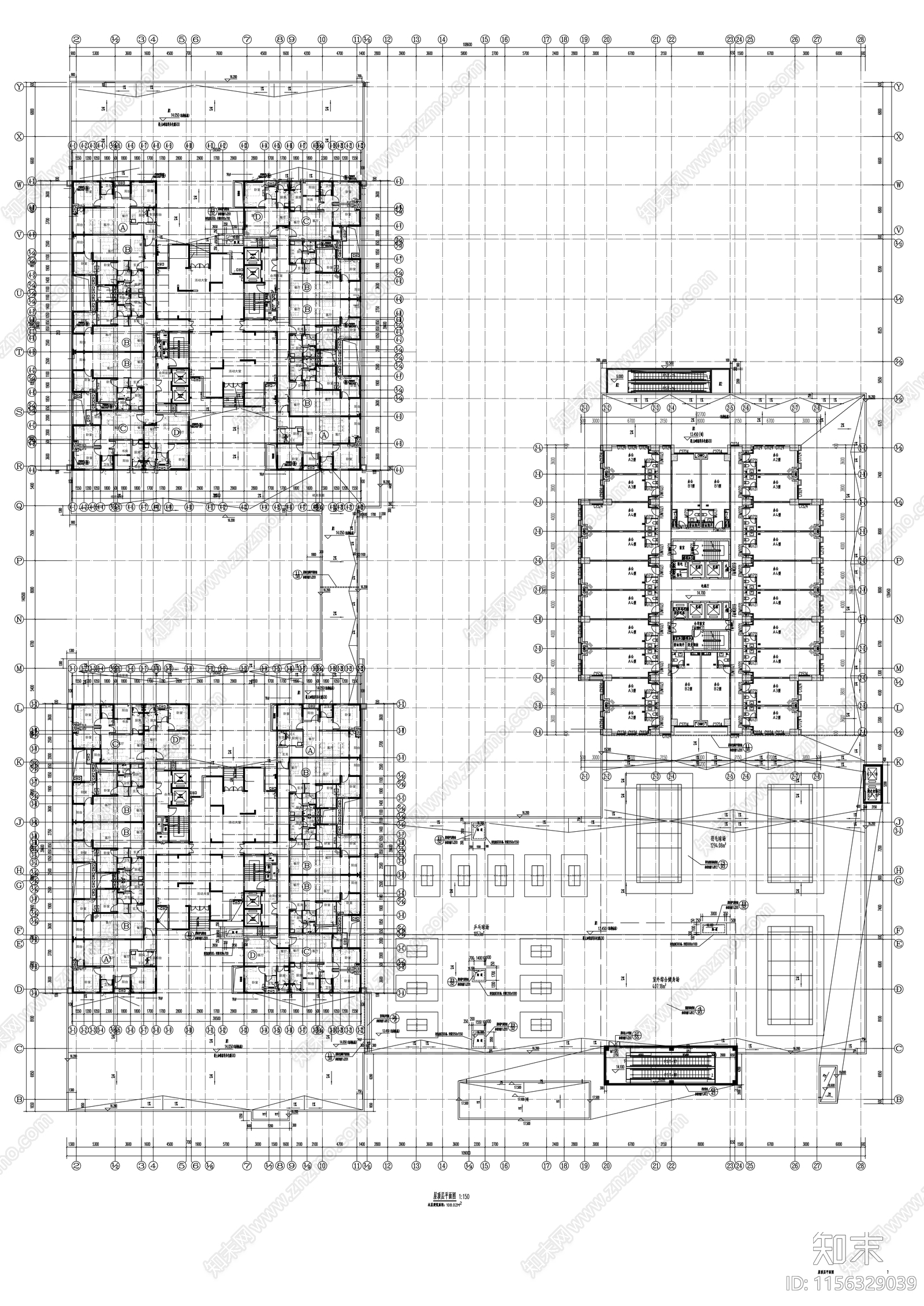 现代风格商业及住宅建筑cad施工图下载【ID:1156329039】