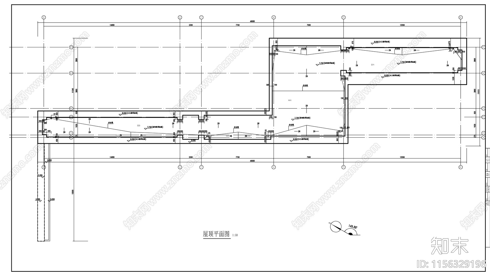 门卫大门建筑cad施工图下载【ID:1156329196】