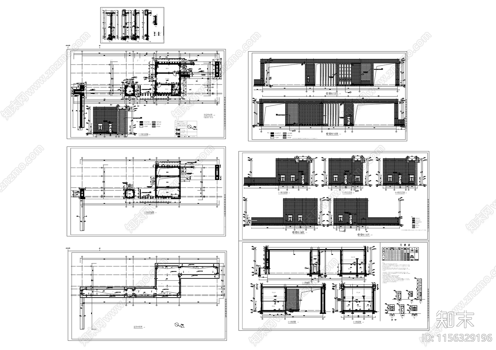 门卫大门建筑cad施工图下载【ID:1156329196】