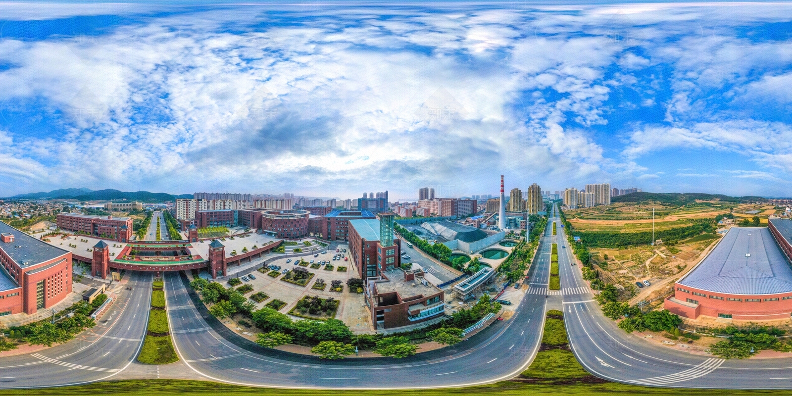 HDR城市小区社区广场全景贴图下载【ID:1156331381】
