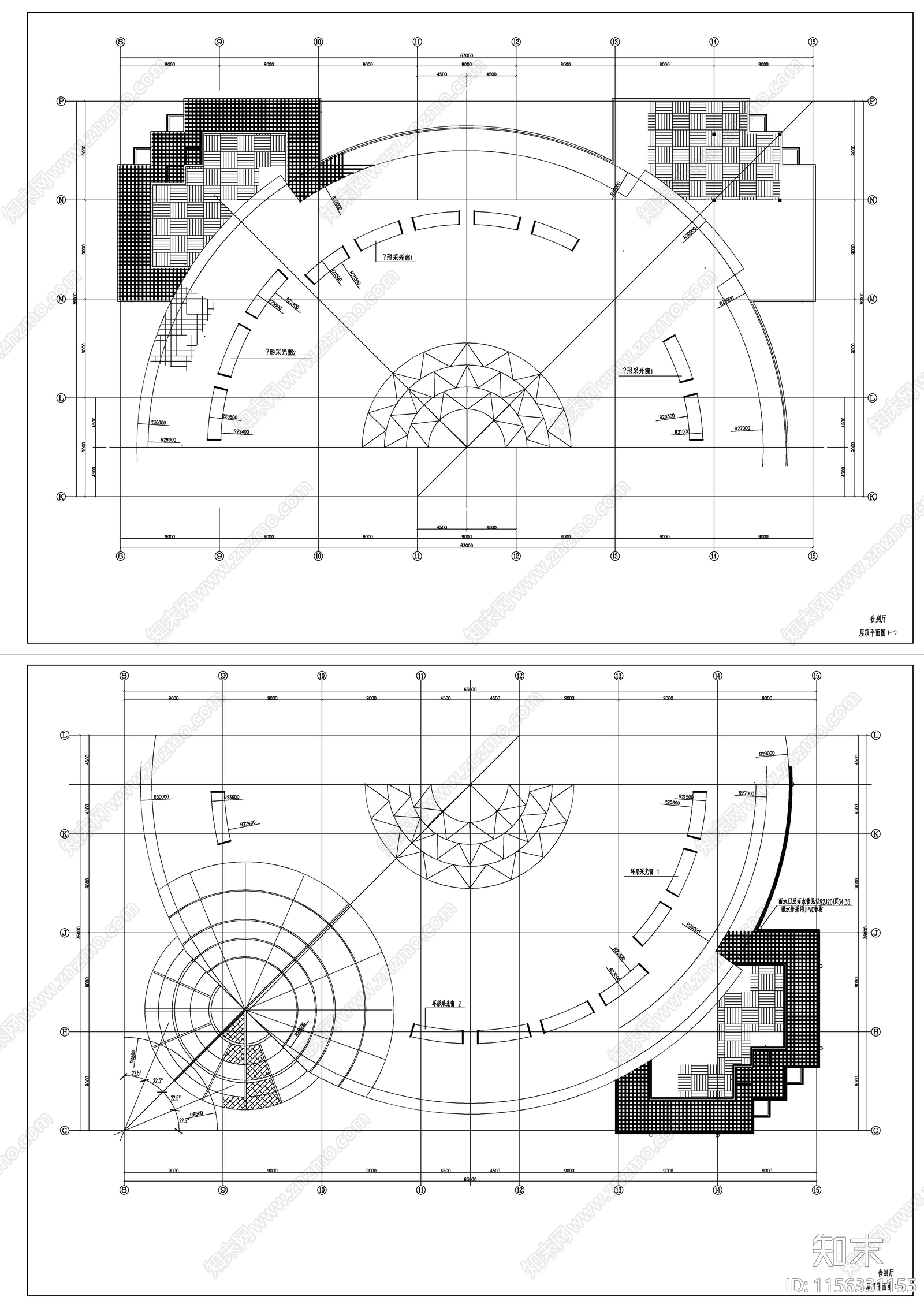 殡葬告别厅平立剖建筑图cad施工图下载【ID:1156331155】