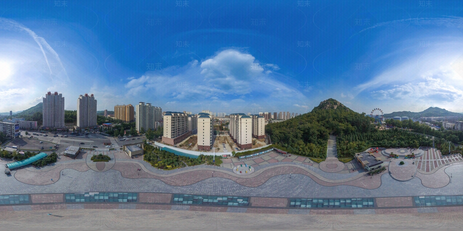 HDR城市小区社区广场全景贴图下载【ID:1156332975】