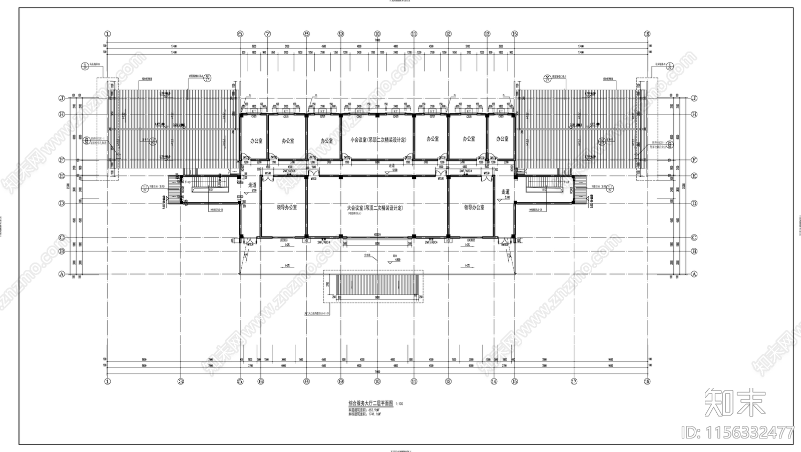 殡葬综合服务大厅建施图cad施工图下载【ID:1156332477】