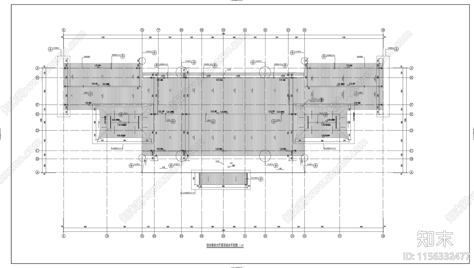 殡葬综合服务大厅建施图cad施工图下载【ID:1156332477】