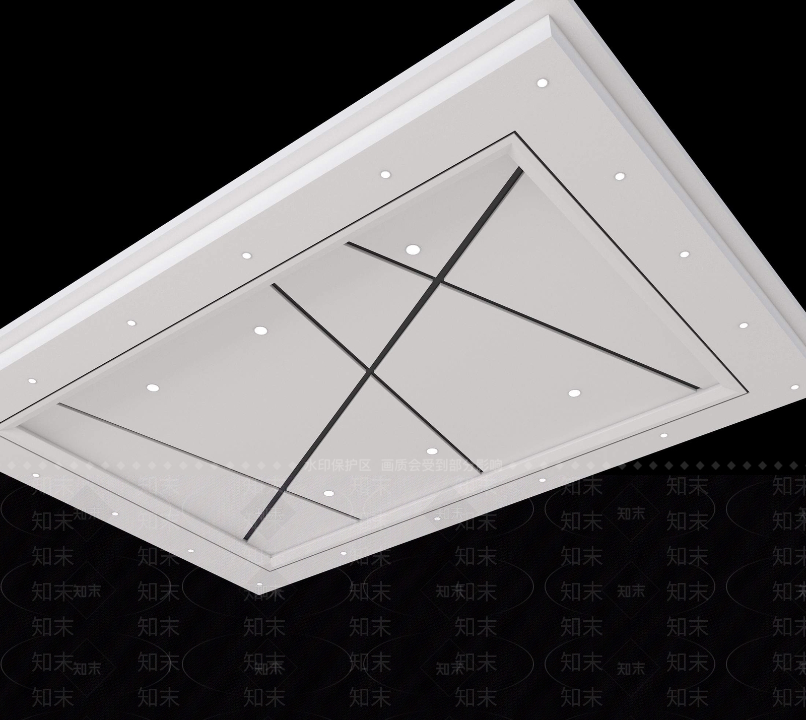 现代会议室吊顶3D模型下载【ID:1156332587】