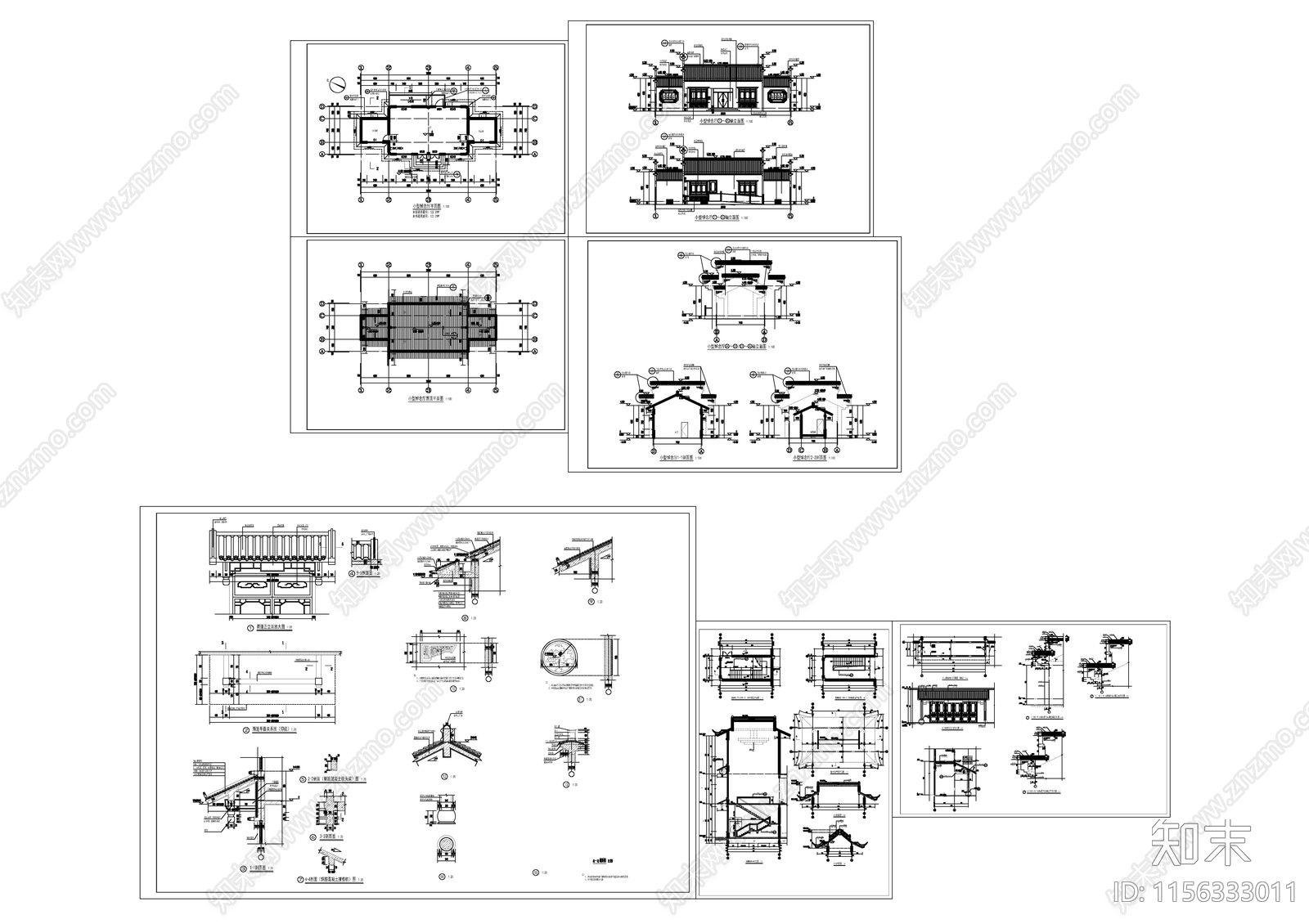 殡葬小型悼念厅建施图施工图下载【ID:1156333011】