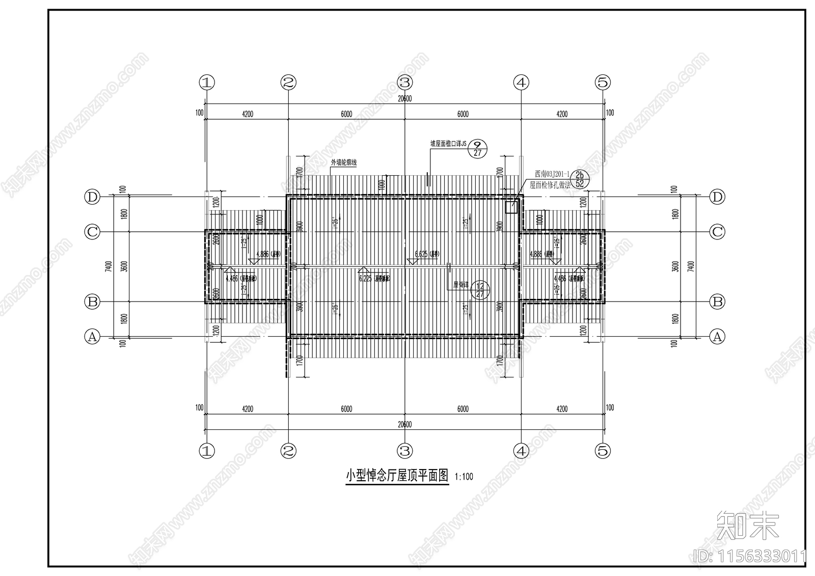 殡葬小型悼念厅建施图施工图下载【ID:1156333011】