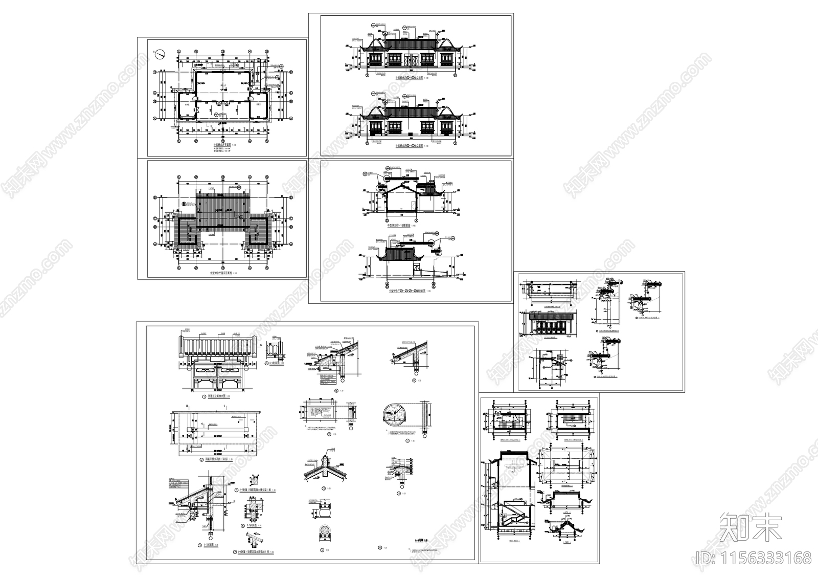 殡葬中型悼念厅建施图施工图下载【ID:1156333168】