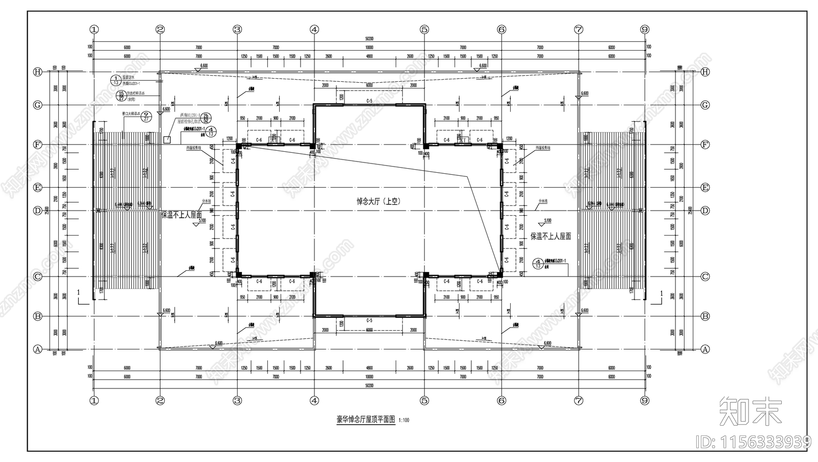 殡葬豪华悼念厅建施图cad施工图下载【ID:1156333939】