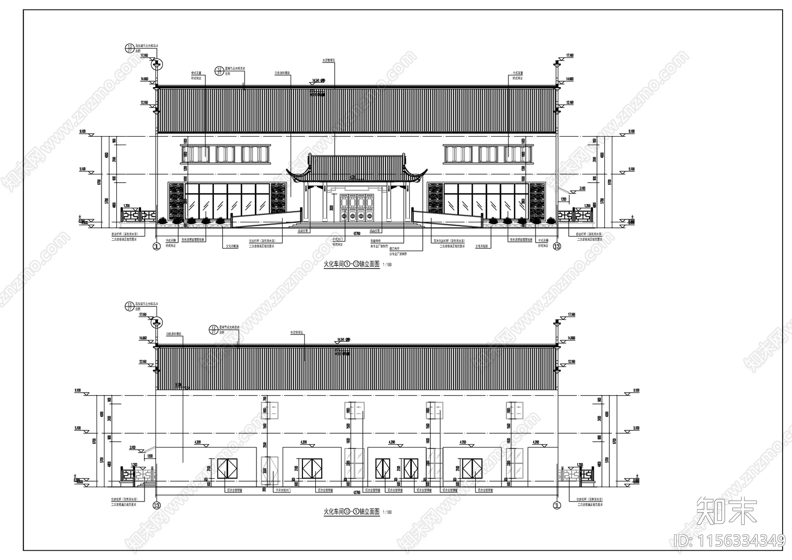 殡仪馆火化车间建筑图cad施工图下载【ID:1156334349】