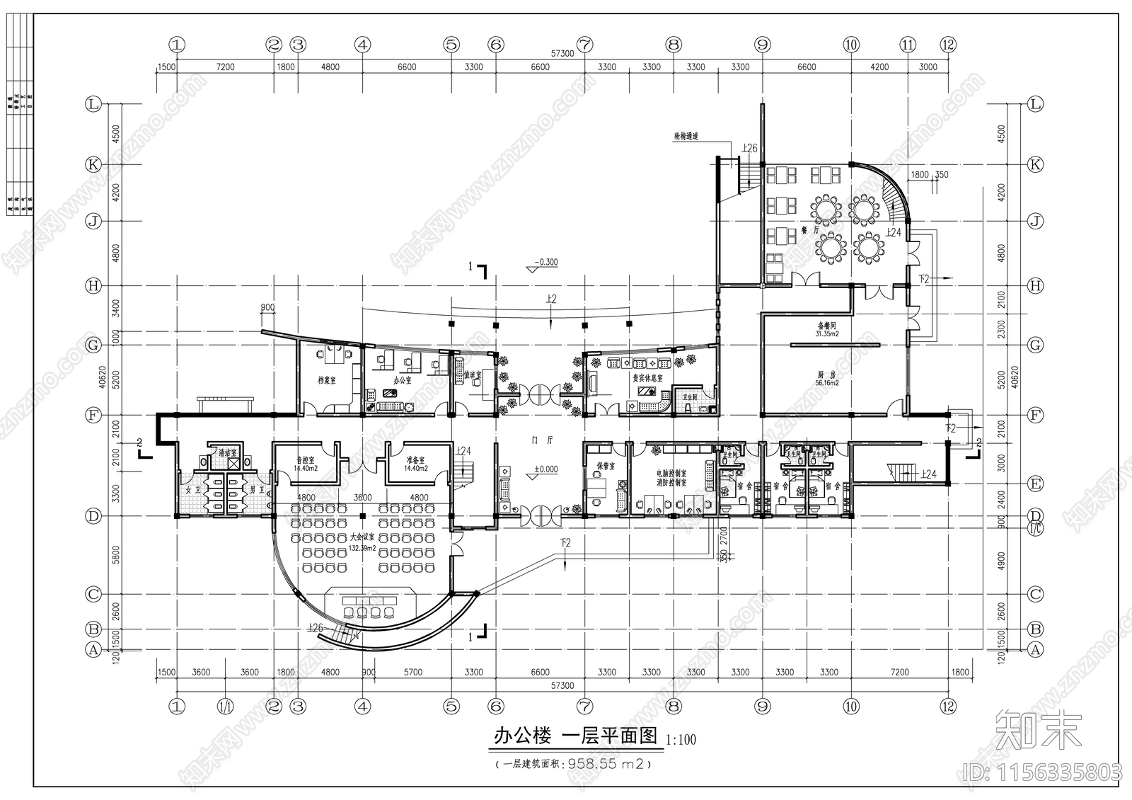 某殡仪馆建筑图cad施工图下载【ID:1156335803】