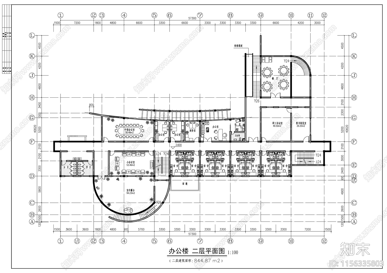 某殡仪馆建筑图cad施工图下载【ID:1156335803】