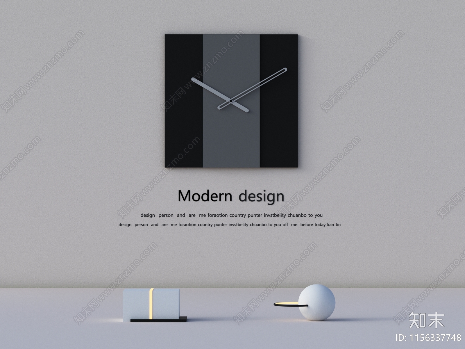 现代时钟3D模型下载【ID:1156337748】