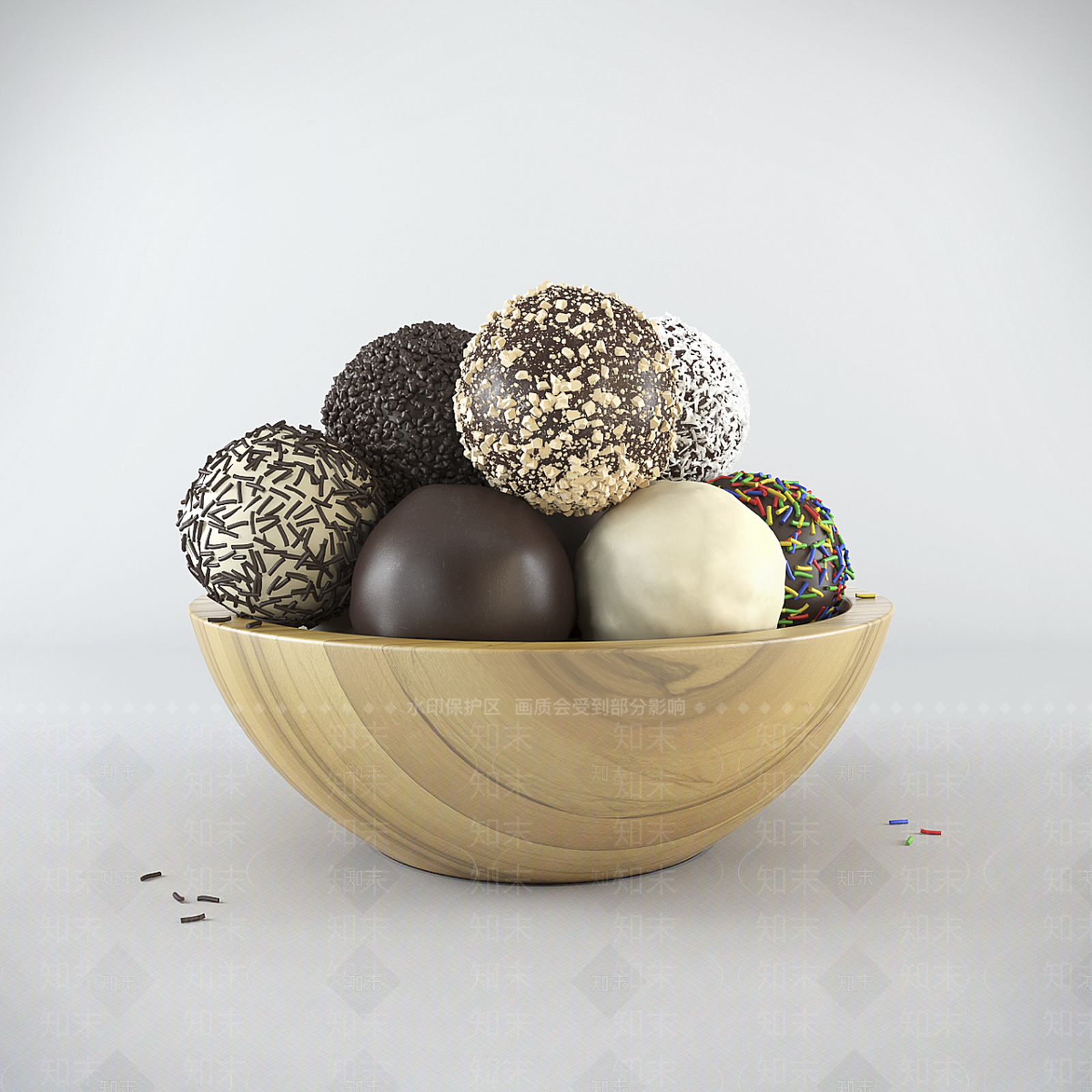 彩色巧克力3D模型下载【ID:1156340532】