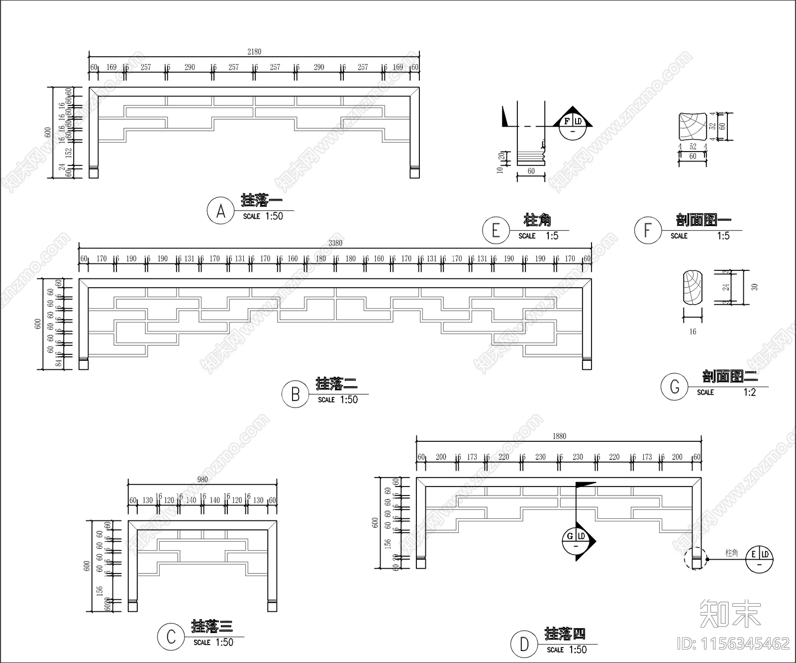 中式古建水榭大样详图cad施工图下载【ID:1156345462】