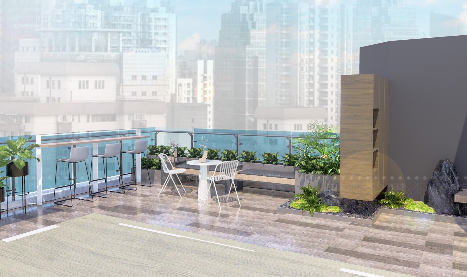 现代屋顶花园SU模型下载【ID:1156346439】