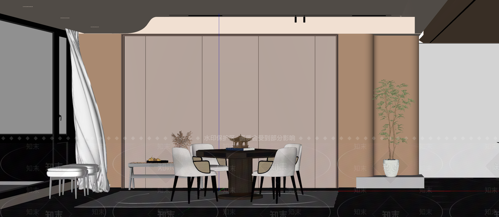新中式棋牌室SU模型下载【ID:1156349200】