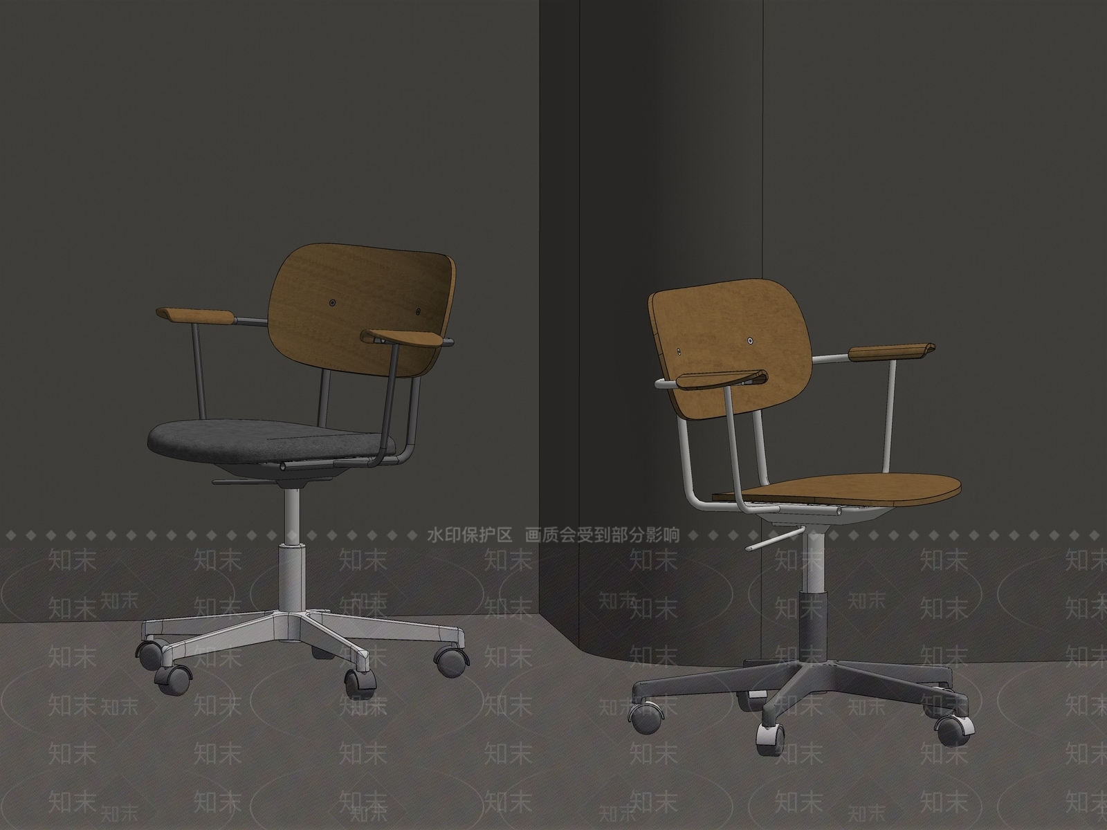 现代中古办公椅SU模型下载【ID:1156349466】